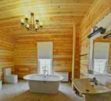 Zaključevanje kopalnic v lesenih hišah: oblikovanje in fotografija