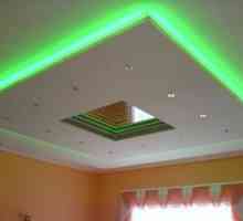 Razsvetljava na stropih iz mavčnih plošč, foto stropov