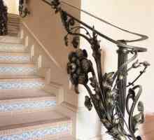 Različni slogi ponarejenih tirnic za stopnice: fotografija