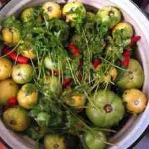 Recepti z vrtenjem zelenega paradižnika v ponvi za zimo