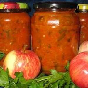 Adjika iz paradižnika z jabolkami za zime - kuhanje receptov