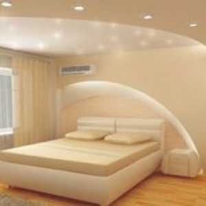 Napenjalni stropi za spalnico: specifikacije in fotografije