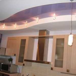 Specifikacije oblikovanja stropov iz mavčne plošče v kuhinji s fotografijo